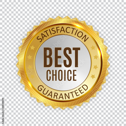 Fotomural Best Choice Golden Shiny Label Sign. Vector Illustration