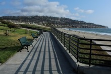 Benches At Miramar Park, Torrance State Beach, Los Angeles County, California