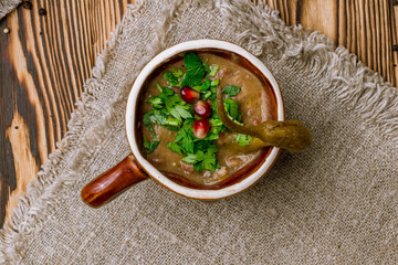 Wall Mural - bean lobio in a pot