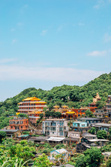 Wall Mural - Chuen Ji Hall temple and Jinguashi old town in Taiwan