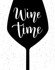 Wall Mural - Wine time vector lettering