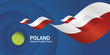 Poland flag soccer football team abstact stadium background