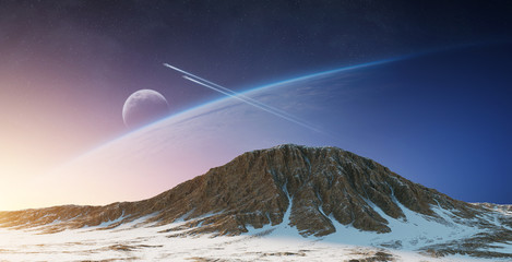 Wall Mural - exoplanets in space 3d rendering elements of this image furnished by nasa