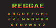  reggae  color font. Jamaica style ABC letters  vector illustration
