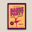Retro Dance Party Poster Design. Night Club or Disco Advertisement Promotional Banner Design.