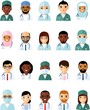 © annasunny - Medicine set of avatar medical people, doctor and nurse. Vector illustration of a medical team, doctor, practitioner, physician, nurse.