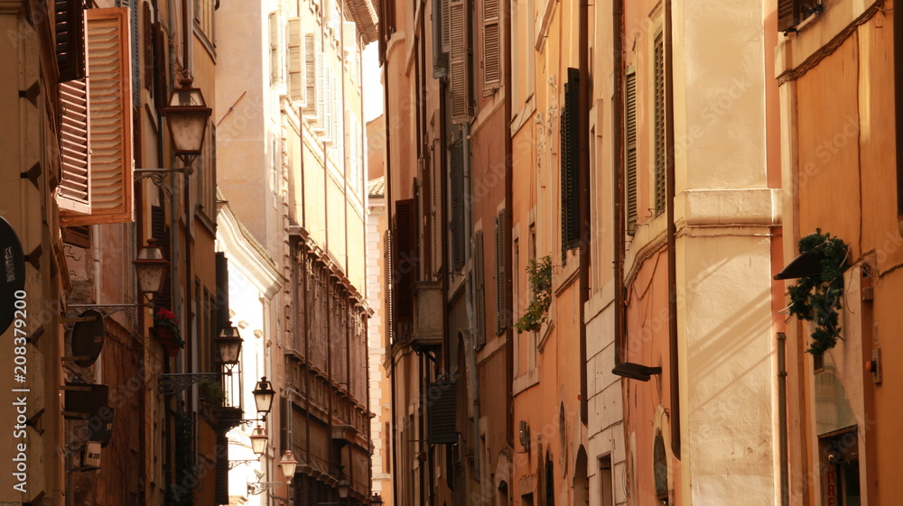 Obraz na płótnie Romantyczna dostojna elegancka przepiękna uliczka w Rzymie w salonie