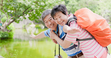 old couple go travel
