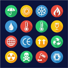 Poster - Package Or Cargo Marks Icons Flat Design Circle