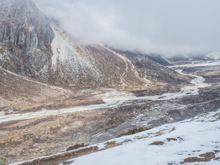 Himalaya mountain views on route to Everest Base Camp