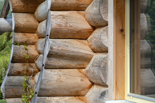 Log Cabin Home Wall Of House From Logs Buy This Stock Photo