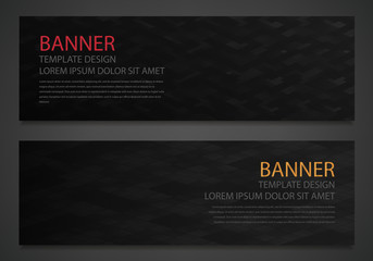 Wall Mural - Two abstract black banners. Business design template. Website template. Horizontal banners set. Vector