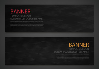 Wall Mural - Two abstract black banners. Business design template. Website template. Horizontal banners set. Vector