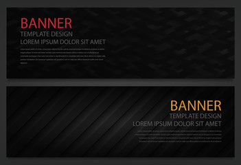 Wall Mural - Two abstract black banners. Business design template. Website template. Horizontal banners set. Vector