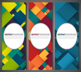 Wall Mural - Business banner with colorful squares. Business design template. Vertical banners. Vector