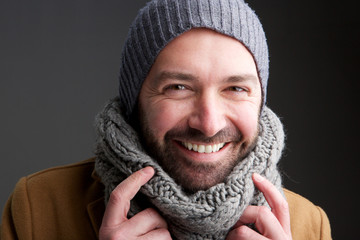 Wall Mural - middle age man with hat and scarf