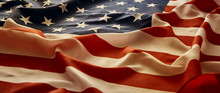 Closeup Of American USA Flag