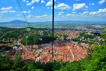 Poster - View of Old Town Brasov from Mountain Tampa, Transylvania, Romania