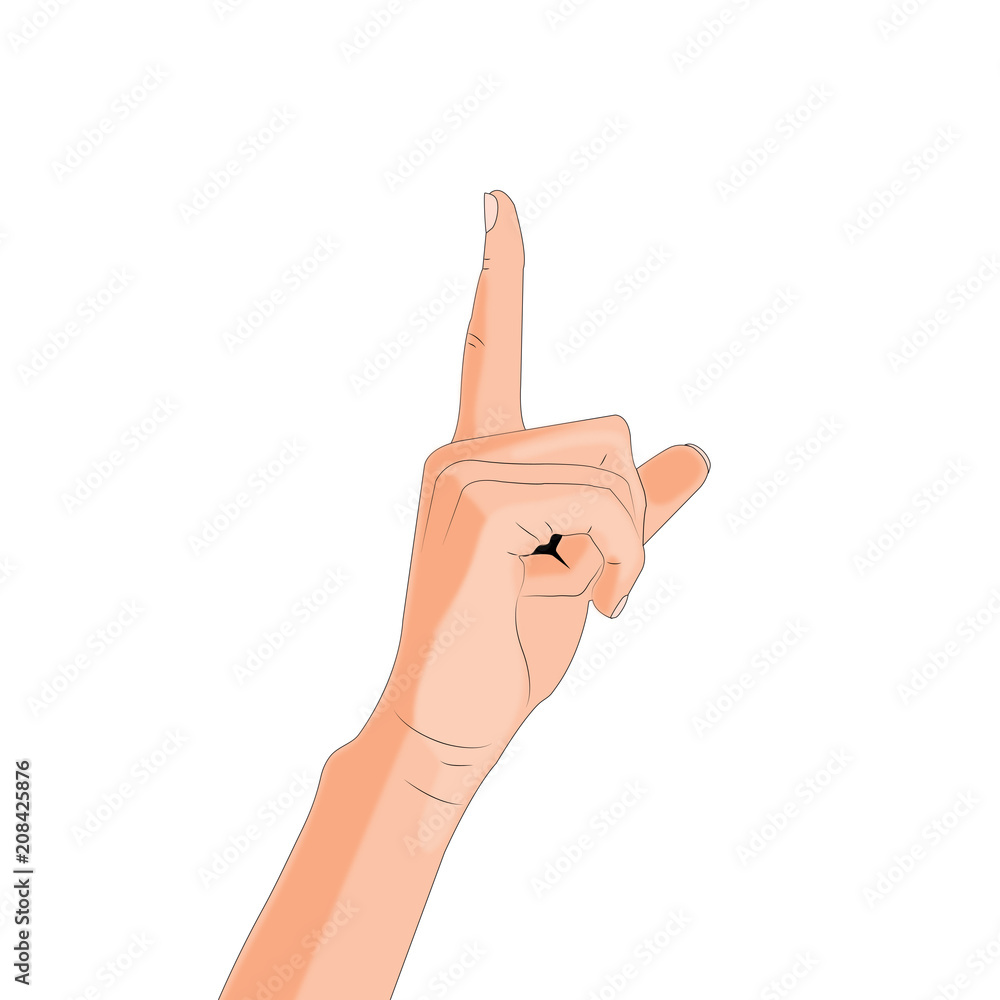 Stock-Vektorgrafik „Zeigefinger - Strecken“ | Adobe Stock