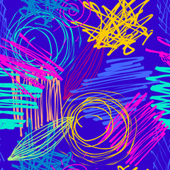 Wall Mural - seamless vintage pattern retro 80s or 90s fashion style abstract vector background. retro memphis de