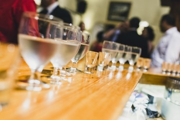 Wall Mural - Drinks during a wedding in glass cups with ice