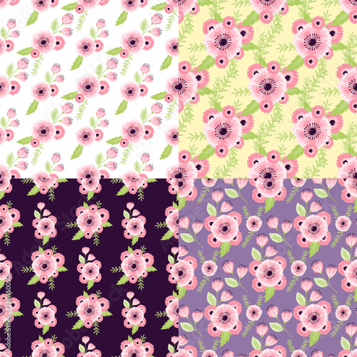 Nature flower illustration seamless pattern background floral summer vector