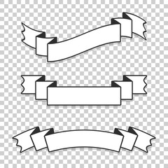 Wall Mural - A set of banner ribbons. With space for text. A simple flat vector illustration isolated on a transparent background.