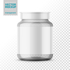 Wall Mural - Clear glass medicine bottle template.