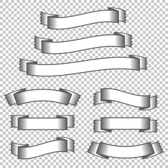 Wall Mural - A set of banner ribbons. With space for text. A simple flat vector illustration isolated on a transparent background.