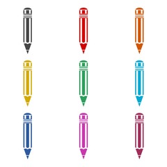 Sticker - Pencil icon, color icons set