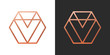 © Aylin Art Studio - Copper geometric hexagon Logo Shape. Vector Icon.
