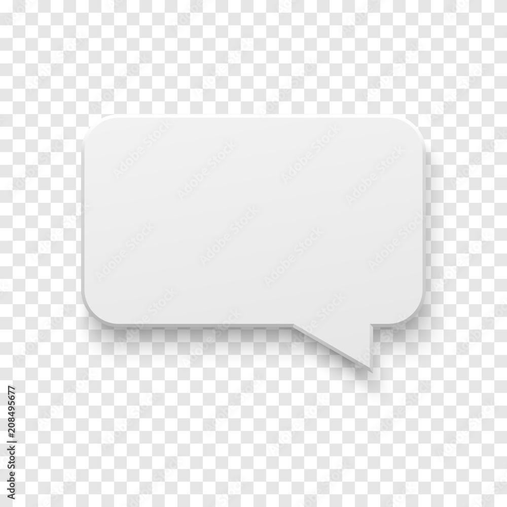 Vector white blank paper speech bubble Stock Vector | Adobe Stock