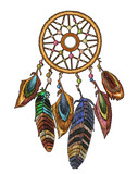 Fashionable template for design of clothes. Magic tribal feathers. Embroidery tribal dream catcher boho native american indian talisman dreamcatcher