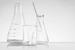 canvas print picture - Laboratory glassware instruments empty equipment for chemical lab