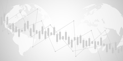 Business candle stick graph chart of stock market investment trading. Trend of graph. Vector illustration