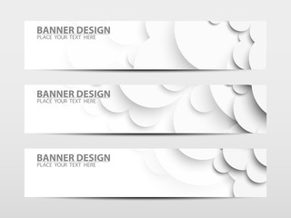 Wall Mural - banner with white circles.geometric background .vector illustrations