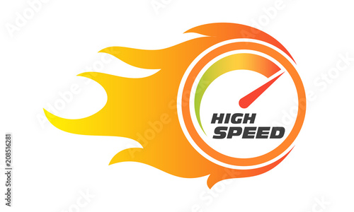 Fotomural High speed internet performance gauge flame