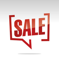 Sticker - Sale in brackets white red isolated sticker icon