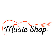 Wall Mural - music shop label