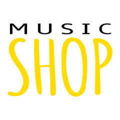 Wall Mural - music shop label