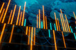 Orange forex chart backdrop with map