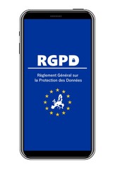 Sticker - RGPD : Protection des données informatique en Europe dans un téléphone mobile