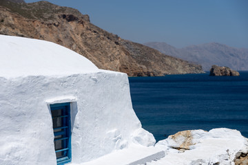 Agia Anna chapel on Amorgos island, Greece, Cyclades.