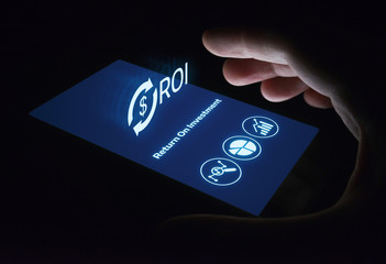 Wall Mural - roi return on investment finance profit success internet business technology concept