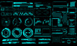 © Pakpoom - HUD Virtual Futuristic Elements Set Vector. Green Object Abstract Graphic For User Interface Control Panel Game Apps Illustration.
