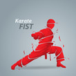 karate fist splash silhouette