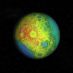 Wall Mural - lola lunar topography globe. topographic map. elements of this image furnished by nasa's goddard spa