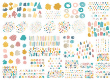 Vector Set Hand Drawn Scribbles With Brush Strokes