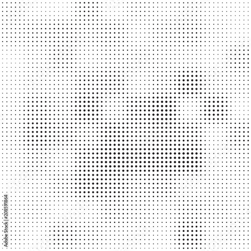 Halftone dots pattern, light overlay background texture in black and