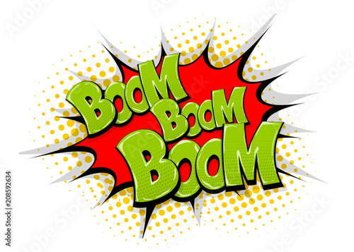 Fotografie, Obraz Boom pop art comic book text speech bubble